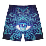 Eye of Providence Flower Print Men's Swim Trunks