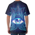 Eye of Providence Flower Print Men's Velvet T-Shirt