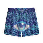 Eye of Providence Flower Print Mesh Shorts