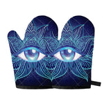 Eye of Providence Flower Print Oven Mitts