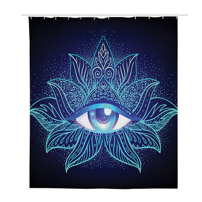 Eye of Providence Flower Print Polyester Shower Curtain
