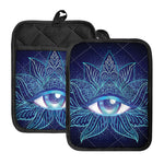 Eye of Providence Flower Print Pot Holders With Pocket