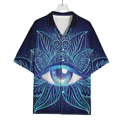 Eye of Providence Flower Print Rayon Hawaiian Shirt