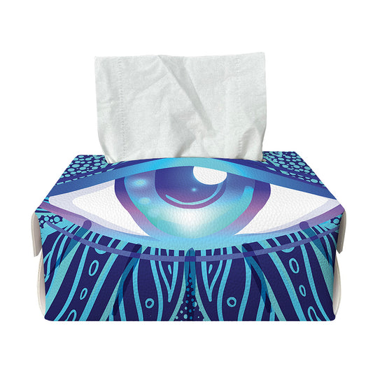 Eye of Providence Flower Print Rectangle Tissue Box Cover