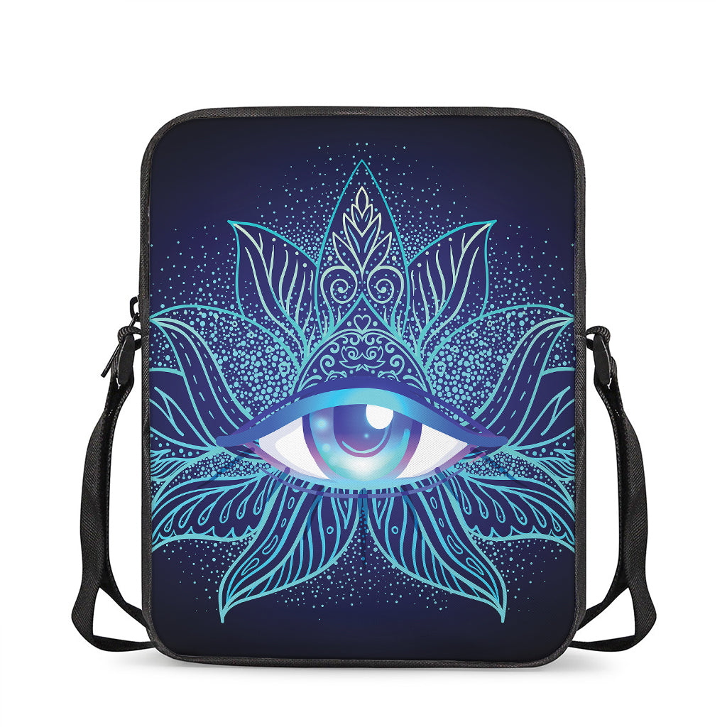 Eye of Providence Flower Print Rectangular Crossbody Bag