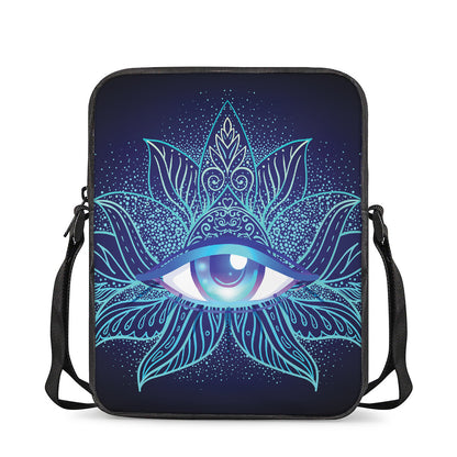 Eye of Providence Flower Print Rectangular Crossbody Bag