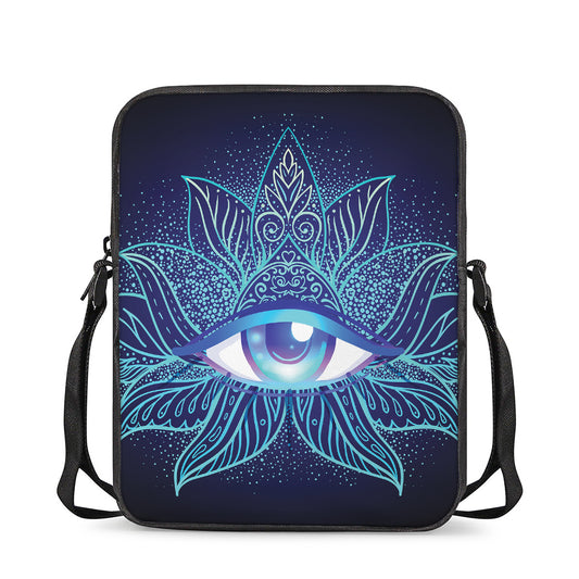 Eye of Providence Flower Print Rectangular Crossbody Bag