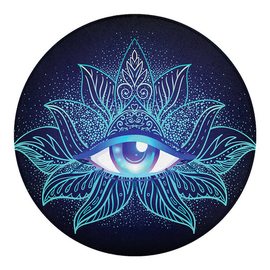 Eye of Providence Flower Print Round Blanket