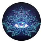 Eye of Providence Flower Print Round Blanket