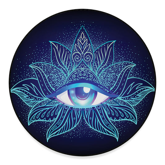 Eye of Providence Flower Print Round Floor Mat