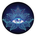 Eye of Providence Flower Print Round Floor Mat