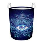 Eye of Providence Flower Print Round Laundry Basket