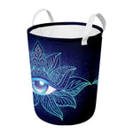 Eye of Providence Flower Print Round Laundry Basket