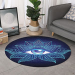 Eye of Providence Flower Print Round Rug
