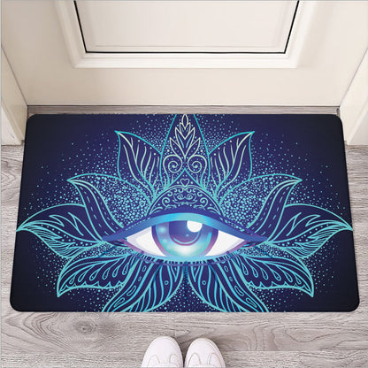 Eye of Providence Flower Print Rubber Doormat