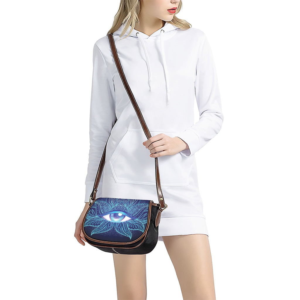 Eye of Providence Flower Print Saddle Bag