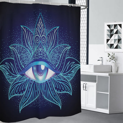 Eye of Providence Flower Print Shower Curtain