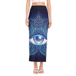 Eye of Providence Flower Print Side Slit Maxi Skirt
