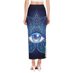 Eye of Providence Flower Print Side Slit Maxi Skirt