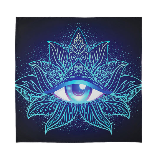 Eye of Providence Flower Print Silk Bandana