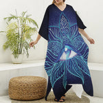 Eye of Providence Flower Print Silk V-Neck Kaftan Dress