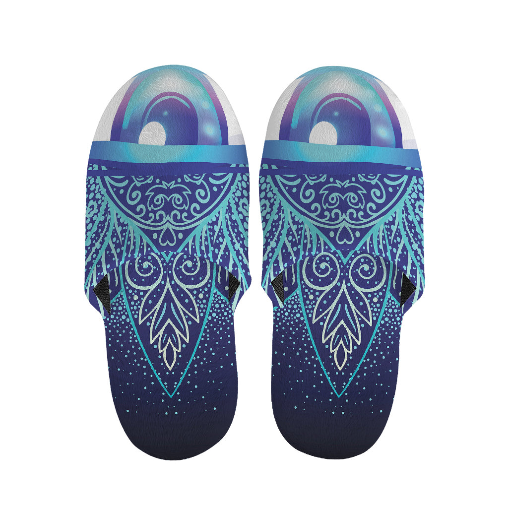 Eye of Providence Flower Print Slippers