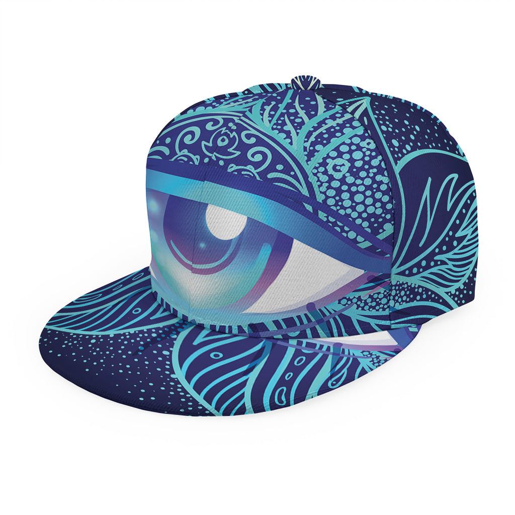 Eye of Providence Flower Print Snapback Cap