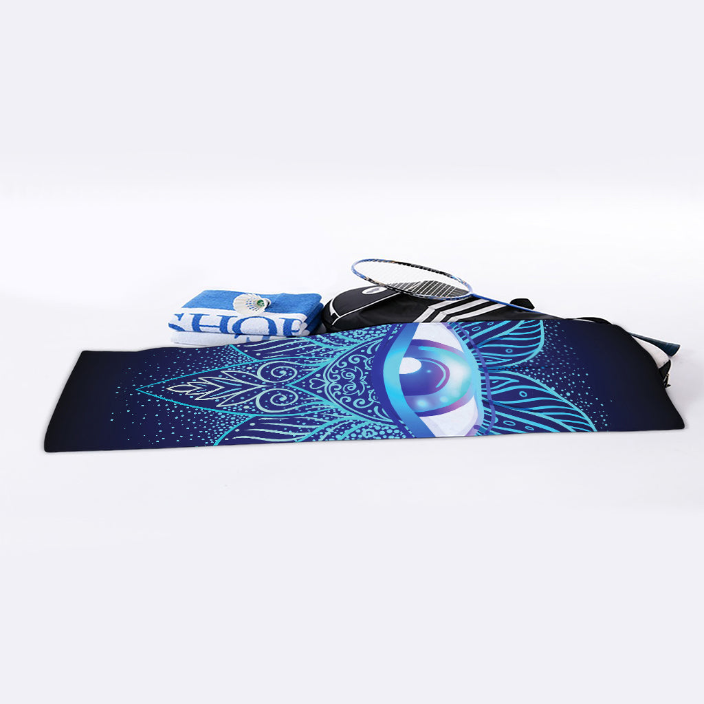 Eye of Providence Flower Print Sports Towel