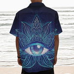 Eye of Providence Flower Print Textured Short Sleeve Shirt