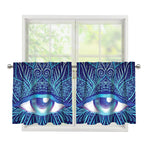 Eye of Providence Flower Print Tier Curtains