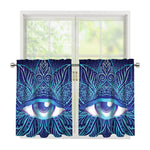 Eye of Providence Flower Print Tier Curtains