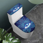 Eye of Providence Flower Print Toilet Lid And Tank Cover Set