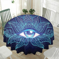 Eye of Providence Flower Print Waterproof Round Tablecloth