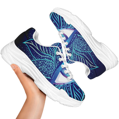 Eye of Providence Flower Print White Chunky Shoes