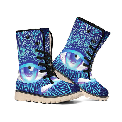 Eye of Providence Flower Print Winter Boots