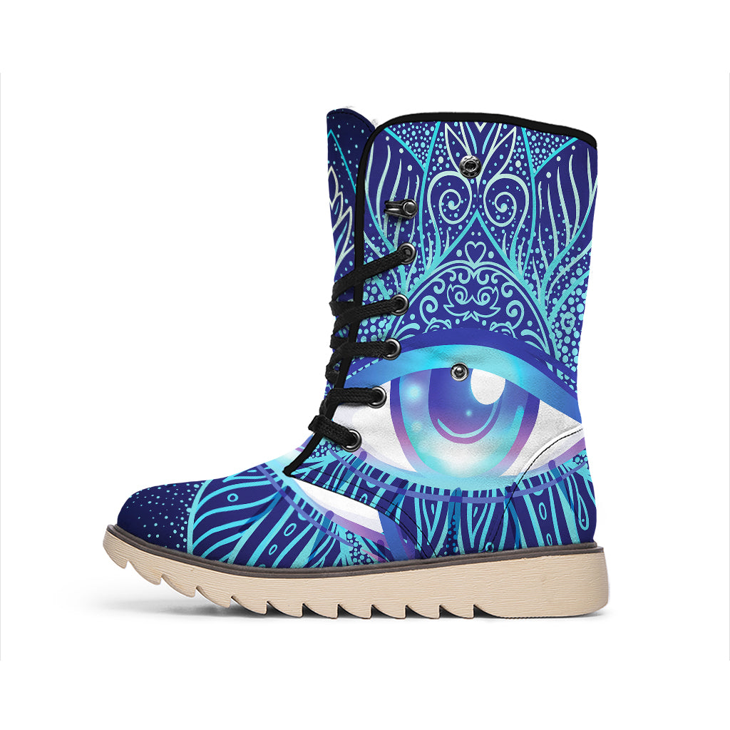 Eye of Providence Flower Print Winter Boots
