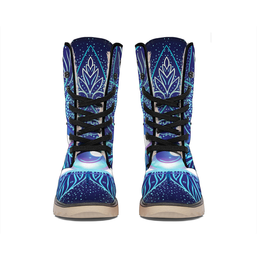Eye of Providence Flower Print Winter Boots