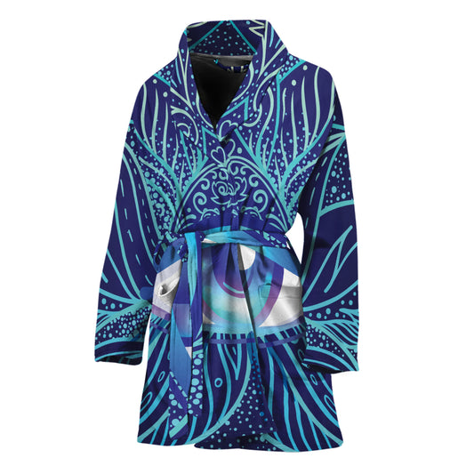 Eye of Providence Flower Print Women's Bathrobe