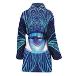 Eye of Providence Flower Print Women's Bathrobe
