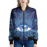 Eye of Providence Flower Print Women's Bomber Jacket
