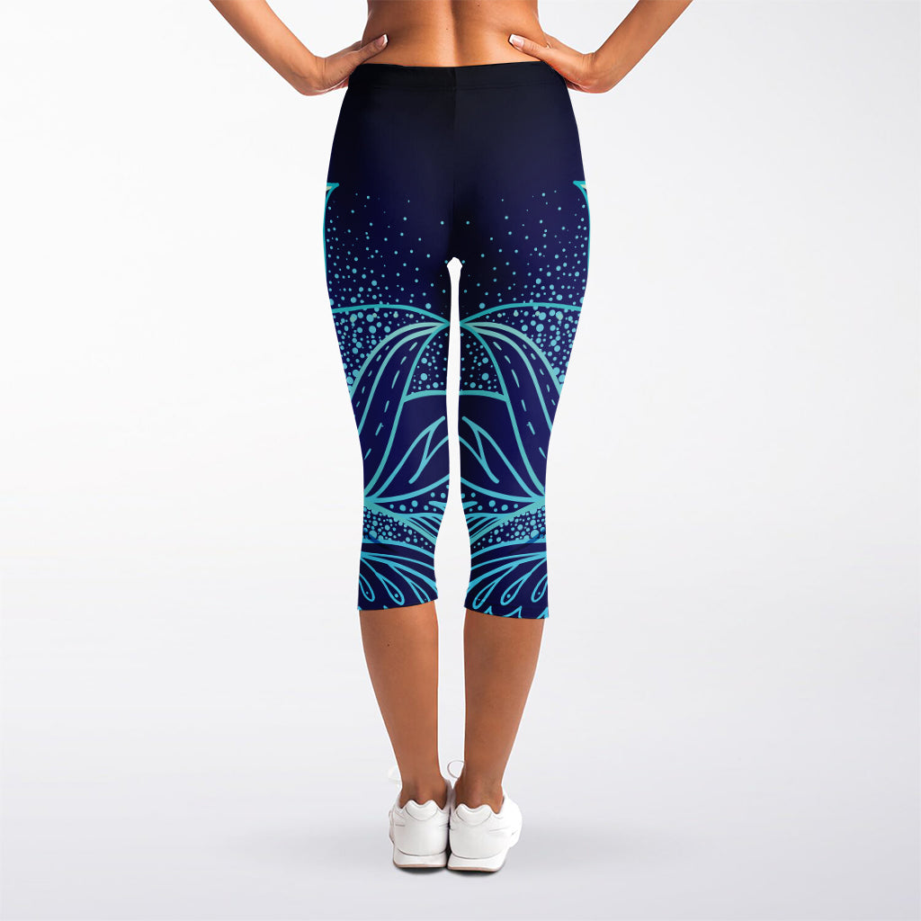 Eye of Providence Flower Print Women's Capri Leggings