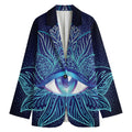 Eye of Providence Flower Print Women's Cotton Blazer