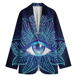 Eye of Providence Flower Print Women's Cotton Blazer