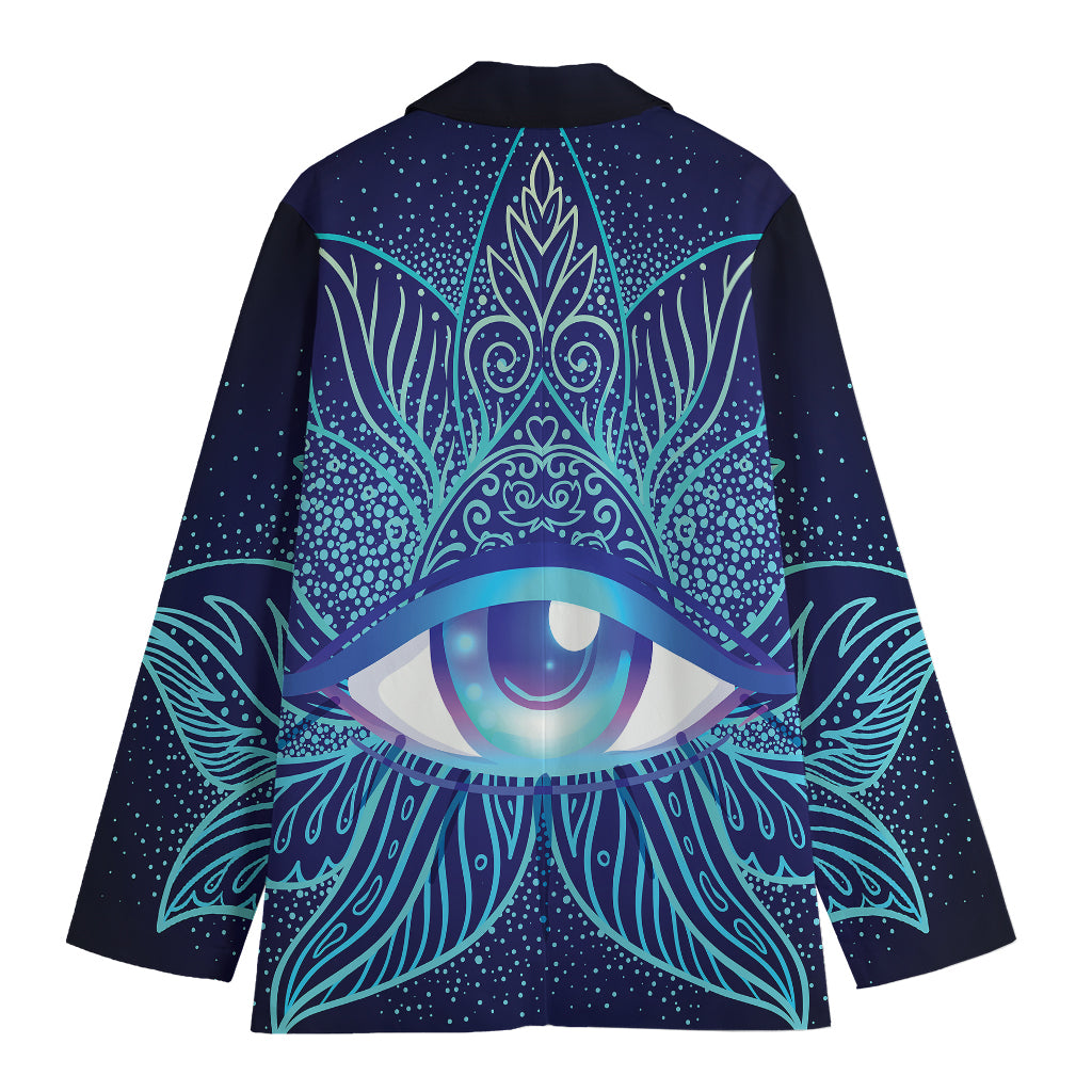 Eye of Providence Flower Print Women's Cotton Blazer