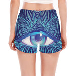 Eye of Providence Flower Print Women's Split Running Shorts
