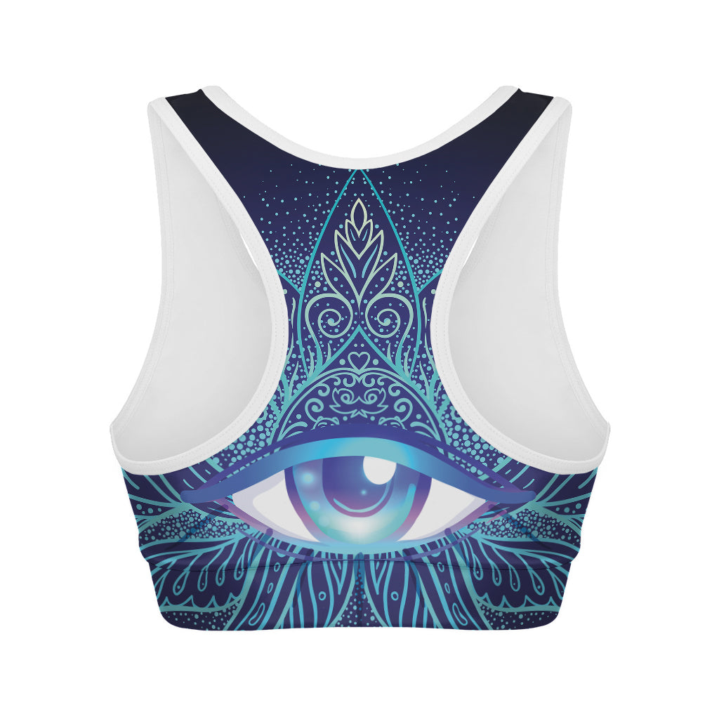 Eye of Providence Flower Print Women's Sports Bra