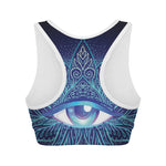 Eye of Providence Flower Print Women's Sports Bra
