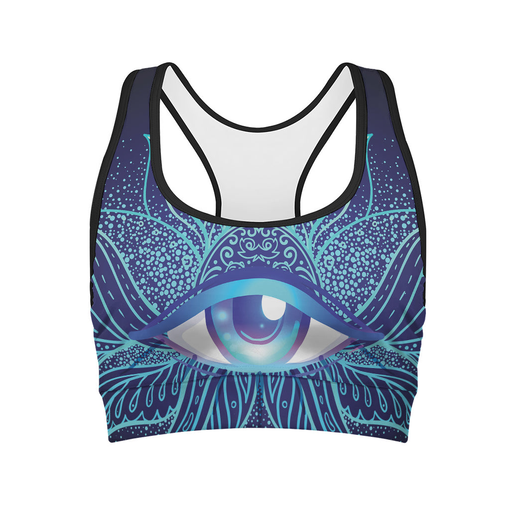Eye of Providence Flower Print Women's Sports Bra