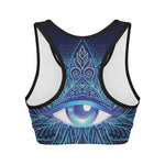 Eye of Providence Flower Print Women's Sports Bra