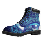 Eye of Providence Flower Print Work Boots